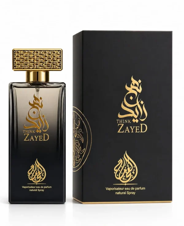 Think Zayed Eau de Parfum bottle by Al Fakhama Al Malakia